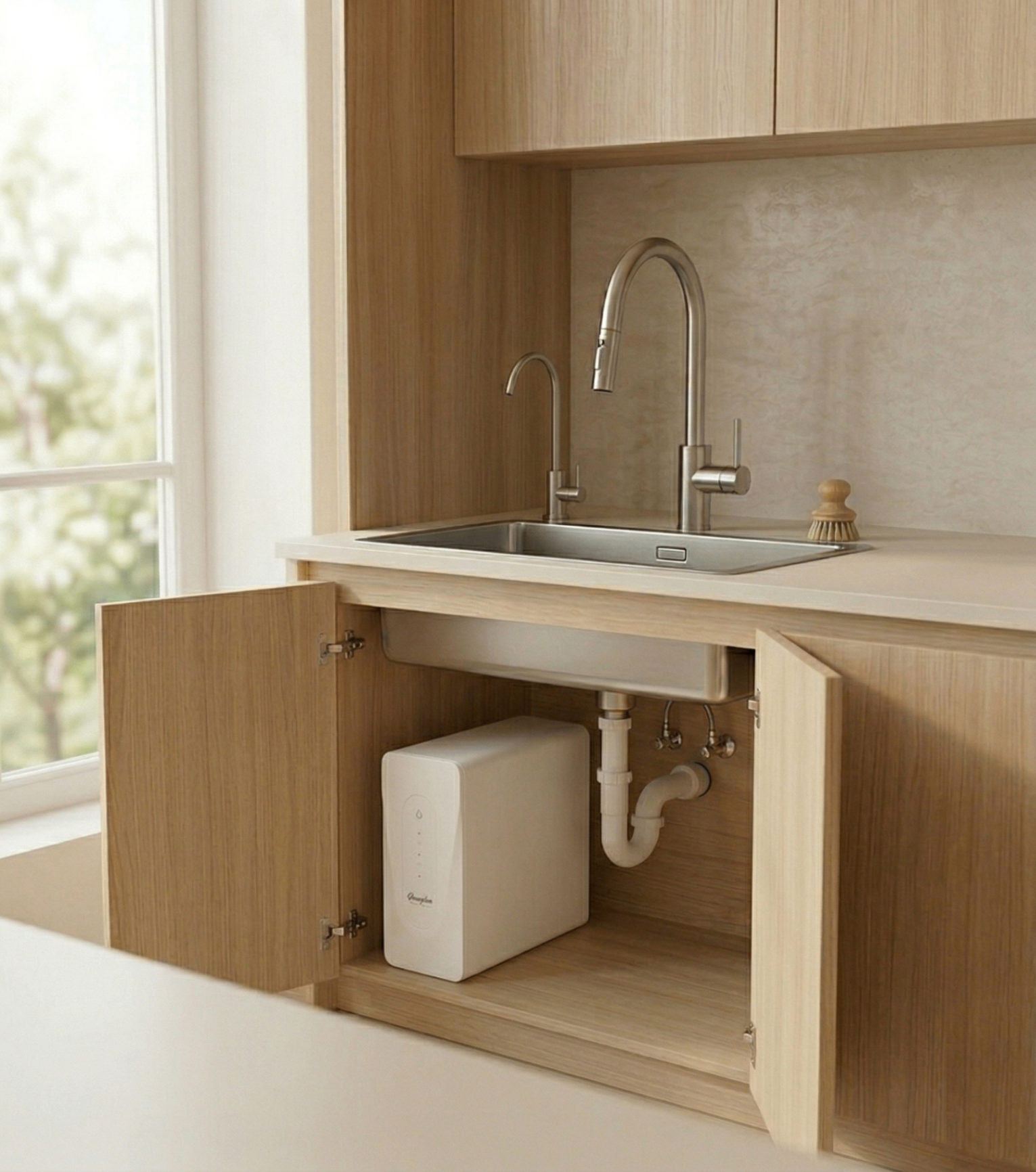 OSMO ONE en situation — robinet et machine — Glouglou OSMO ONE